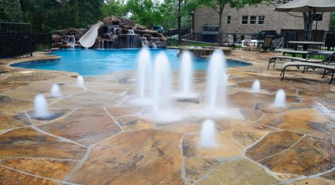 Learn more about splash pads and why you should install one in your backyard today! Platinum Pools can design and install your very own custom splash pad. Backyard Splash Pad, Swimming Pool Prices, Backyard Water Parks, Swimming Pool Images, Swimming Pool Pictures, Pool Prices, Dream Backyard Pool, Custom Swimming Pool, Backyard House