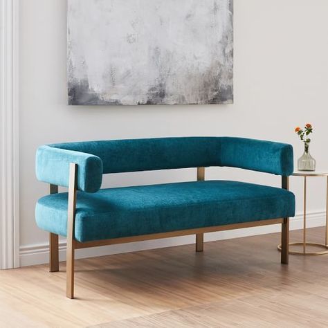 Vero Settee (55") Underground Cafe, Dream Sofas, Sherwin Williams Colors, Versatile Furniture, Glam Decor, Teal Orange, Manhattan Beach, Beautiful Chair, Settee