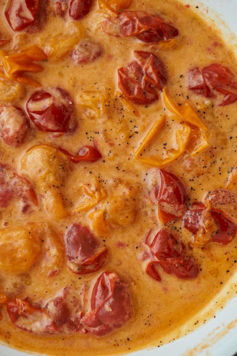 Cherry Tomato Recipes, Tomato Cream Sauce, Cherry Tomato Sauce, Cream Pasta, Cherry Tomato Pasta, Cream Sauce Recipes, Creamy Tomato Sauce, Pasta Sauce Recipes, Cherry Tomato