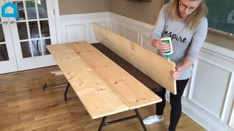 Dinning Table Diy, Reban Ayam, Diy Farmhouse Ideas, Diy Farmhouse Decoration, Fold Out Table, Budget Decor, Diy Farmhouse Table, Table Makeover, Farmhouse Decoration