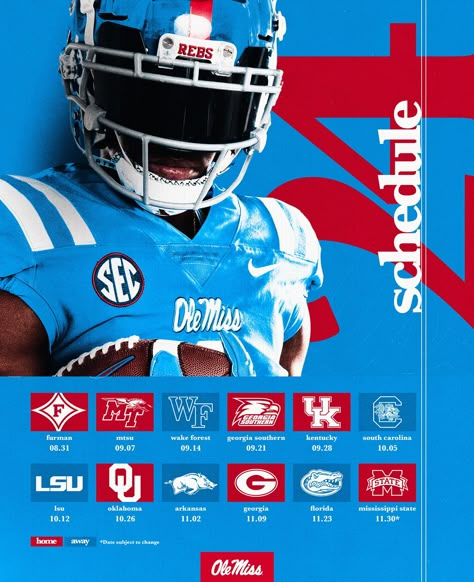 Sports Schedule Graphic, Schedule Graphic, Graphic Design College, Graphic Design Portfolio Book, Podcast Design, Football Recruiting, Football Schedule, Photoshop Ideas, College Football Games