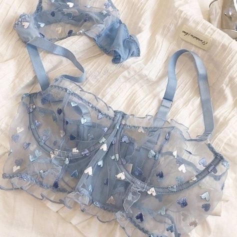 Love Embroidery, Pretty Bras, Lingerie Inspiration, Cute Bras, Cute Lingerie, Blue Embroidery, Lingerie Outfits, Pretty Lingerie, Bra And Panty Sets