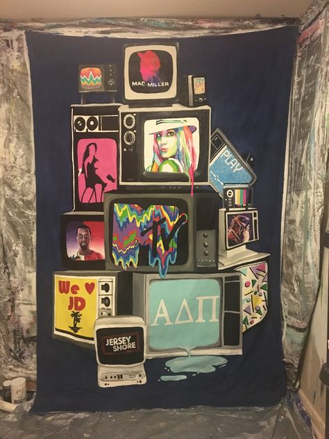 #limelight #chio #adpi #greek #banner Frat Banner Ideas, Frat Banner, Greek Week Banner, Sorority Fraternity Mixer Themes, Sorority Sheet Banners, Banners Sorority, Date Party Banners Sorority, Sorority Recruitment Graphics Go Greek, 90s Icons