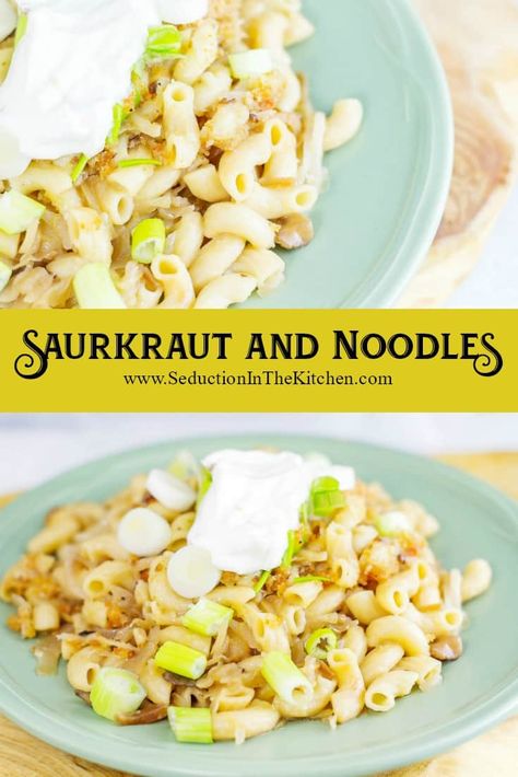 Sauerkraut And Noodles - Seduction In The Kitchen Sauerkraut And Noodles, Polish Noodles, German Side Dishes, Chicory Recipe, Pasta Varieties, Pasta Noodle Recipe, German Recipes, Delicious Magazine, Easy Pasta Salad