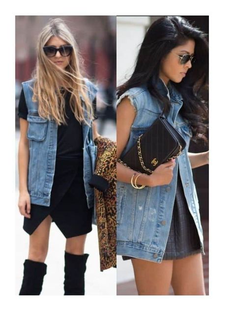 Long Jean Vest Outfits, Denim Vest Dress, Oversize Denim Vest Outfit, Denim Vest With Dress, Styling A Denim Vest, Long Denim Vest Outfit, Oversized Jean Vest Outfits, How To Style A Denim Vest, Denim Vest Outfit Winter