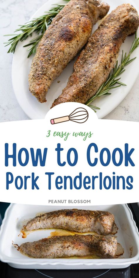 Learn how to cook Smithfield pork tenderloins in the oven, air fryer, and Crockpot for a quick and delicious family dinner you'll want to make again and again. Pair it with your favorite cozy side dishes or turn the sliced pork into easy dinner sandwiches. Smithfield Pork Tenderloin, Baked Meats, Guy Food, Pork Tenderloin Oven, Cooking Pork Tenderloin, Pork Tenderloins, Peanut Gallery, Easy Family Dinner, Sunday Dinner Recipes