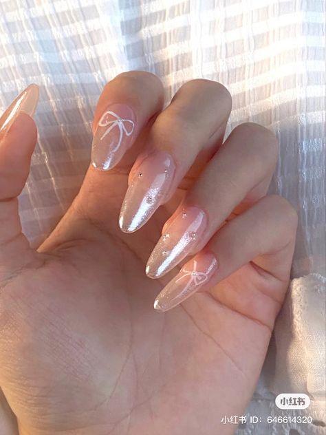 Coquette Nails, Blush Nails, Pretty Gel Nails, Pearl Nails, Soft Nails, Dream Nails, Funky Nails, Pretty Acrylic Nails, Nail Shapes