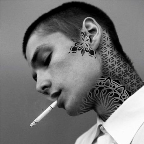 Neck And Throat Tattoos Men, Geometric Tattoo Neck, Back Of Neck Tattoo Men, Throat Tattoos, Mandala Tattoo Men, Tattoo Knee, Full Neck Tattoos, Best Neck Tattoos, Berlin Tattoo