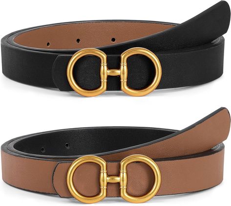 Limited time deal $19.99 (5% Off)(List price: $20.99) TRIWORKS Women Reversible Leather Belt for Jeans Pants Fashion Ladies Belt with Gold Buckle Dressy Flat Sandals, Cozy Sweaters Autumn, Belt For Jeans, Belt With Gold Buckle, Dressy Flats, Brown Suit, Womens Leather Belt, Western Belt Buckles, Spring Capsule Wardrobe