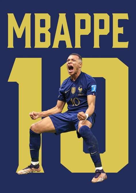 Kylian Mbappe Poster, France poster, Mbappe aesthetic wallpaper Mbappe Poster, Apple Watch Custom Faces, Football Artwork, Goal Celebration, Football Posters, T-shirt Print Design, Cristiano Ronaldo Lionel Messi, Poster High Quality, Paris Poster