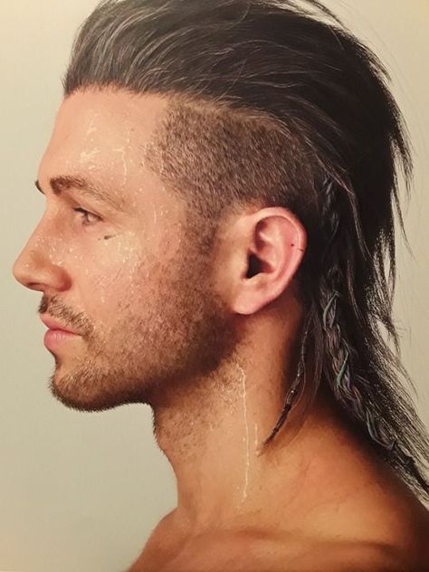 Undercuts For Men With Long Hair, Mens Fantasy Hair, Rocker Hairstyles Men, Unique Mens Hairstyles, Viking Hair Men, Male Hair Styles, Long Hair Mohawk, Nyx Ulric, Curly Mohawk Hairstyles