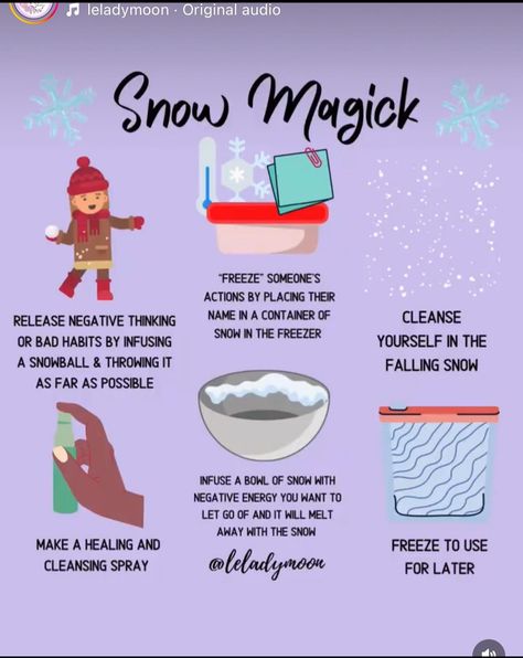 Snow Spell, Snow Magic, Types Of Witchcraft, Ice Witch, Elementary My Dear Watson, Witchcraft Spells For Beginners, Beauty Spells, Charmed Book Of Shadows, Witchy Tips