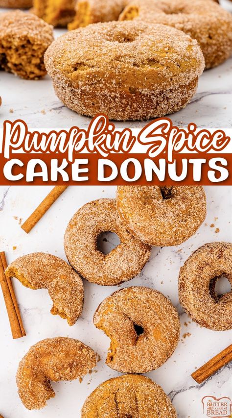 Cake Donut Recipe Baked, Cake Donut Recipe, Pumpkin Donuts Recipe, Donut Calories, Cake Donuts Recipe, Cake Donut, Doughnut Holes, Baked Donut Recipes, Pumpkin Spice Donut