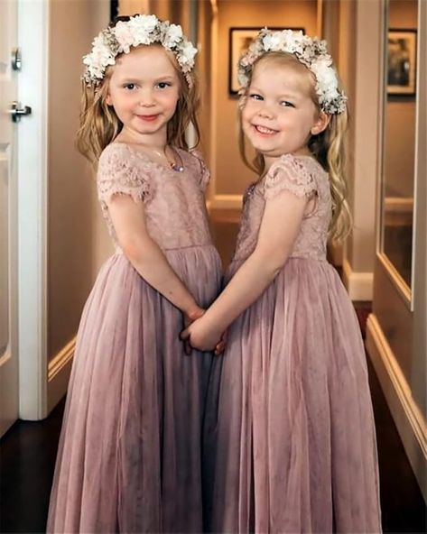 Amazon.com: 2Bunnies Girl Paisley Lace Back A-Line Tutu Tulle Party Flower Girl Dresses (Short Sleeve Maxi-Dusty Pink, 6): Clothing, Shoes & Jewelry Cute Prom Dress, Rose Lace Dress, Beach Fit, Dress Wedding Party, Flower Girl Dress Lace, Cute Prom Dresses, Short Sleeve Maxi Dresses, Rose Lace, Dress Dusty