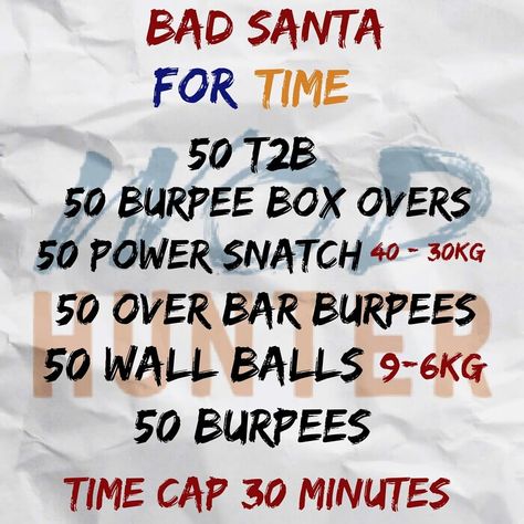 Crossfit wod idea for Christmas Christmas Wods Crossfit, New Years Eve Wod Crossfit, 15 Min Wod Crossfit, Halloween Wod Crossfit, Body Weight Crossfit Wod, Healthy Curves, Crossfit Emom Wod, Wods Crossfit, Bad Santa