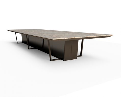 Click for preview of Crossbeam | Conference Table | Sienna Bordeaux Stone Top | Aged Bronze Base | Mirrored Acrylic Panels | 2 Spines - 240 x 72 Pharonic Furniture, Meeting Table Design, Conference Table Design, Meeting Room Furniture, Modern Conference Table, Loose Furniture, Meeting Room Table, Office Meeting Room, Mirrored Acrylic