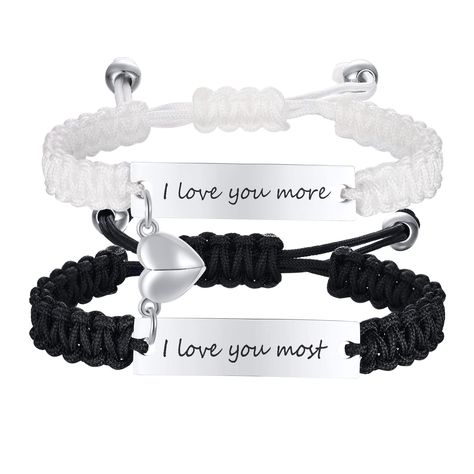 PRICES MAY VARY. ❤𝐌𝐚𝐭𝐜𝐡𝐢𝐧𝐠 𝐁𝐫𝐚𝐜𝐞𝐥𝐞𝐭𝐬 𝐟𝐨𝐫 𝐂𝐨𝐮𝐩𝐥𝐞𝐬 : This is a set of two braided rope bracelets, one for him and one for her. They are made of durable, high-quality materials and feature a stylish design. They are the great way to show your loved one how much you care. ❤𝐇𝐢𝐬 𝐚𝐧𝐝 𝐇𝐞𝐫 𝐁𝐫𝐚𝐜𝐞𝐥𝐞𝐭𝐬 𝐟𝐨𝐫 𝐂𝐨𝐮𝐩𝐥𝐞𝐬: This Couples Bracelets is designed with a clasp that will connect once they are close to each other. Symbolizes you and your lover together Birthday Gifts For Couples, Long Distance Bracelets, Bracelets For Couples, Relationship Bracelets, Matching Couple Bracelets, Promise Bracelet, Distance Bracelets, Braided Rope Bracelet, Rope Bracelets