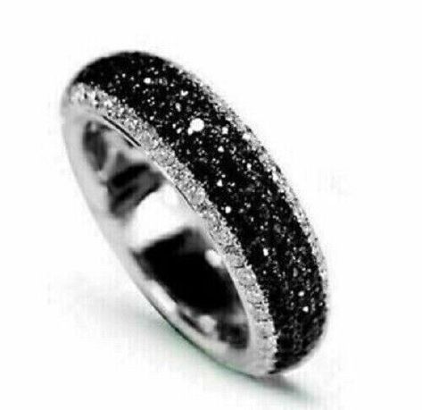 (eBay) Find many great new & used options and get the best deals for 3Ct Round Lab-Created Black Diamond Engagement Band Ring 14K White Gold Plated at the best online prices at eBay! Free shipping for many products! Black Diamond Band Ring, Black Diamond Band, Wedding Ring Diamond Band, Eternity Engagement Band, Black Diamond Bands, Round Diamonds Wedding Band, Black Diamond Engagement, Black Diamond Ring, Eternity Wedding Band