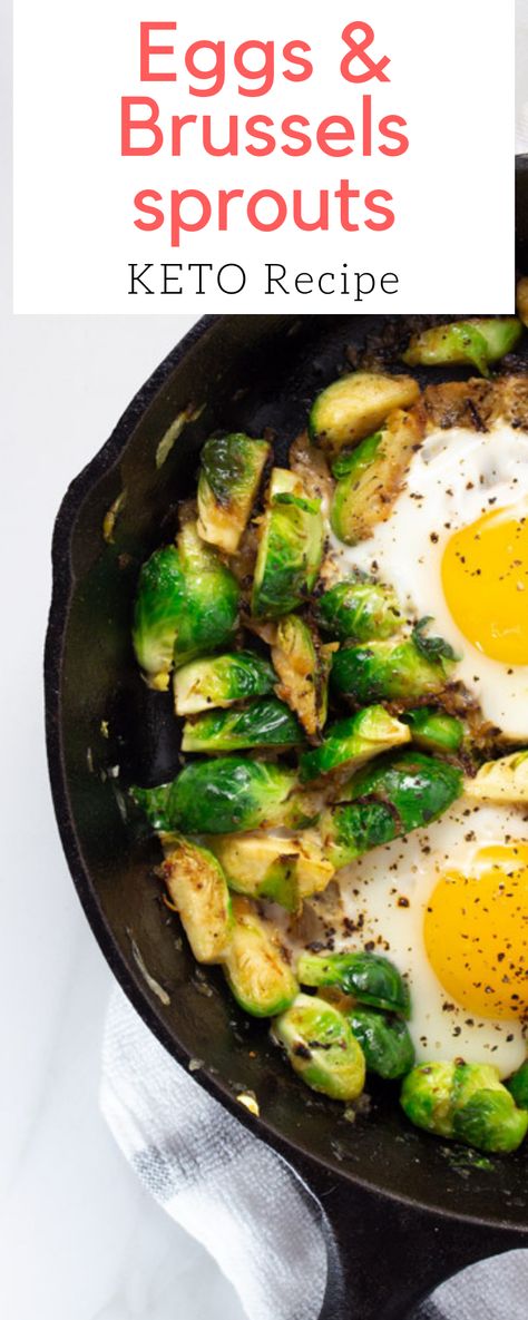 Keto Brussels Sprouts with Eggs | This is an easy Keto Breakfast Recipe that will leave you satiated and happy until lunch time! #keto #easy #recipe #breakfast Low Carb Frittata, Low Carb Zucchini Fries, Easy Keto Breakfast, Keto Easy, Breakfast Prep, Keto Diet Breakfast, Breakfast Keto, Low Carb Meal Plan, Low Carb Zucchini