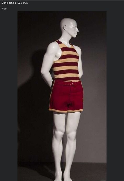 Vintage Mens Swimsuit, 1950s Mens Swimwear, Vintage Swimwear Mens, Male Swimsuit Aesthetic, Ftm Swimwear, Mens Swimwear Looks, Men Swimwear Aesthetic, 1950s Casual Outfits, Androgynous Swimwear