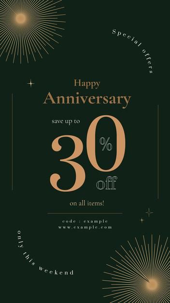 Anniversary Sale Poster, Gold Poster Design, Luxury Poster Design, Poster Anniversary, Template For Social Media, Anniversary Poster, Anniversary Design, Andong, Page Layout Design