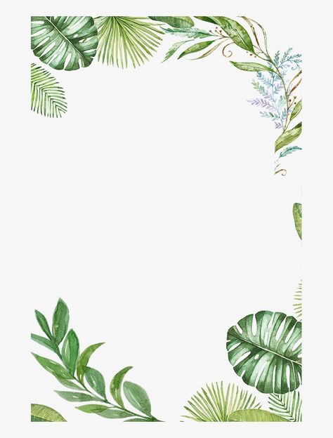 Jungle Leaf Wallpaper, Décoration Baby Shower, Lion Baby Shower, Leaves Border, Tropical Frames, Leaves Frame, Plants Tropical, Leaves Png, Baby Boy 1st Birthday Party