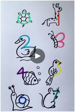 612K views · 2.1K reactions | Number Drawing Tricks for Kids | Learn to Make Drawings with Numbers | By Kidpid | Facebook How To Draw An Animal, Drawings With Numbers, Number Doodles, Drawing Tricks For Kids, Draw A Swan, Drawing With Numbers, Drawing A Bird, Zero Number, Draw A Bear