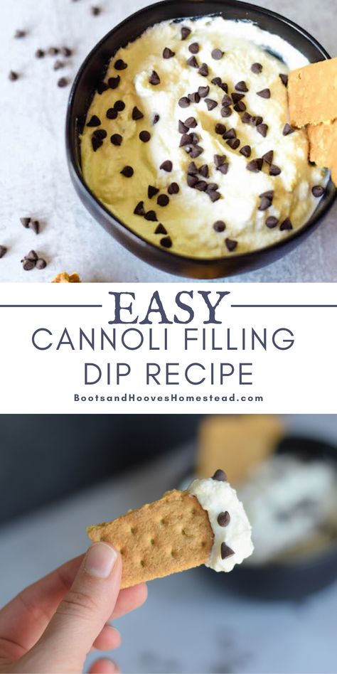 Sicilian Cannoli Recipe, Easy Cannoli Dip, Fresh Fruit Pizza, Easy Cannoli, Chocolate Desserts Fancy, Homemade Cafe, Cannoli Dip, Cannoli Shells, Cannoli Filling