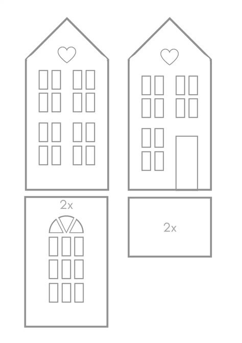 Clay Houses Christmas, Clay House Template, Ceramic House Template, Cardboard House Template Free Printable Patterns, Clay Christmas Village Diy, Christmas House Template, Clay House Ideas, Ceramic Houses Christmas, Clay Gingerbread House