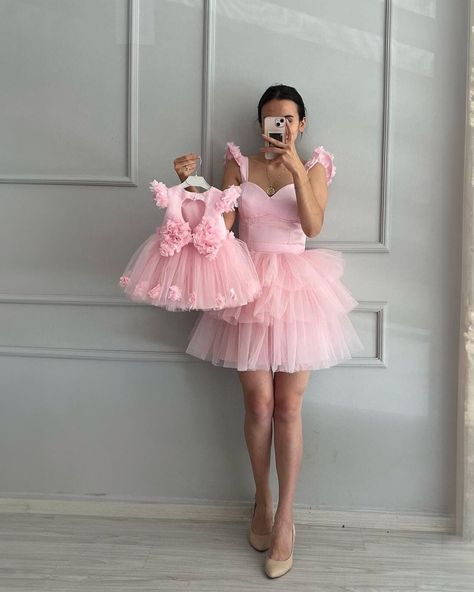 Mother Tulle Dress, Mommy and Me Girls Evening Outfits, Mother Daughter Pink Tulle Dress, Birthday Dress by MunchariKidsDesign on Etsy Mother Daughter Birthday Dress, Pink Tulle Dress, Dress Birthday, Pink Tulle, Birthday Dress, Evening Outfits, Pants Design, Daughter Birthday, Matching Dresses