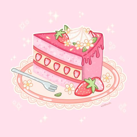 Strawberry cake 🍰✨️ #pink #art #pinkart #pinkaesthetic #artist #pastel #pastelart #pastelpink #pastelpinkaesthetic #digitalart #artistsoninstagram #artoninstagram #kawaii #kawaiiaesthetic #cake #pinkcake #kawaiicake #kawaiigirl #kawaiiart #kawaiianime #cute #cuteart #clipstudiopaint #clipstudio #stars #girly #selfcare #insta_kawaii_art Desserts Drawing, Cake Wallpaper, Cake Illustration, Pastel Pink Aesthetic, Kawaii Design, Clip Studio Paint, Cute Desserts, Pink Cake, August 17