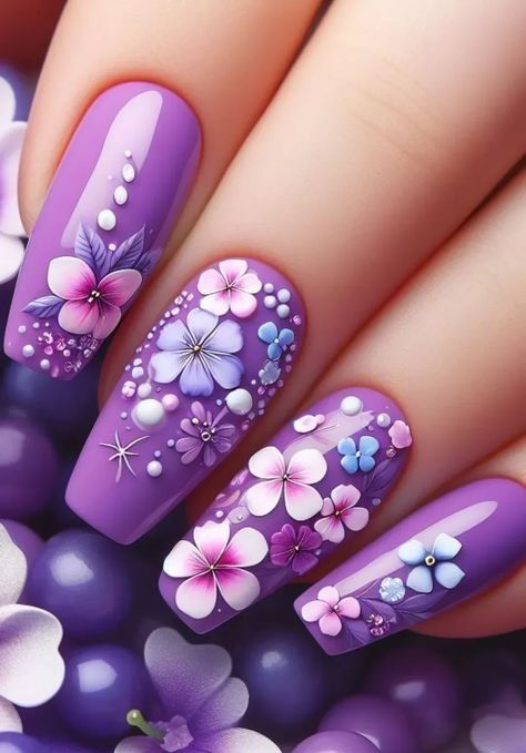 #PurpleNails #NailInspiration #NailArtIdeas #StylishNails #NailTrends #PurpleManicure #NailDesigns #NailGoals #NailObsession #NailAddict Purple Nails With Butterfly, Lipsticks Aesthetic, Nail Ideas Purple, Nail Art Course, Purple Nail Design, Matte Purple Nails, Nails With Butterfly, Purple Nail Ideas, Fun Nail Ideas