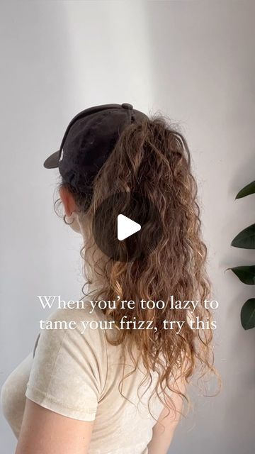 Jennie 🌷 | Curly Hair Care and Simple Hairstyle Tutorials on Instagram: "When I’m too lazy to tame the frizz, a cap style is my go-to this time of year!   #capstyle #hairstyleinspo #baseballcaphairstyle #caphairstyle #hikinghairstyle #curlyhair #frizzyhair #frizzyhairdontcare #gymhair #workouthairstyle" Baseball Cap With Curly Hair, Curly Hair Baseball Cap Hairstyles, Jennie Curly Hair, Cap With Curly Hair, Curly Hair Beanie, Hiking Hair Styles, Baseball Cap Hairstyles, Cap Hairstyles, Double Buns