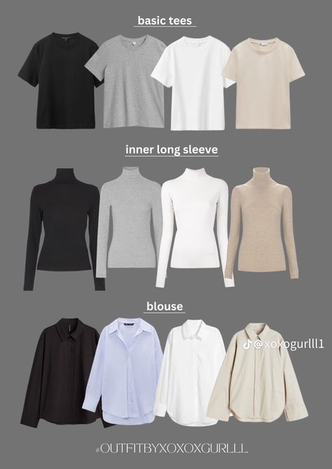 Basic Outfits Minimalist Wardrobe, Capsule Wardrobe 2023, Basic Capsule Wardrobe, Minimalist Wardrobe Capsule, College Wardrobe, Capsule Wardrobe Casual, Capsule Wardrobe Women, Trendy Outfit Ideas, Capsule Wardrobe Essentials