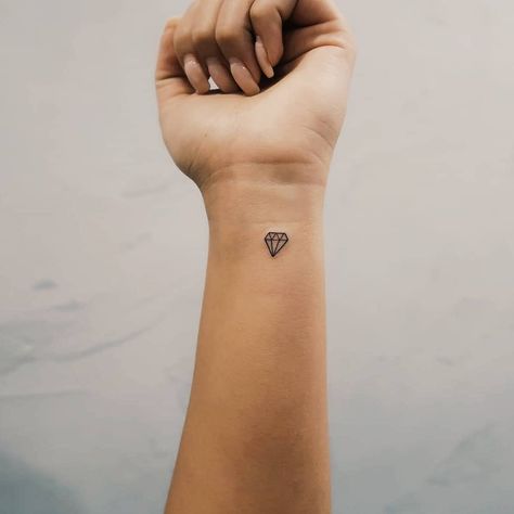 Small Diamond Tattoo, Diamond Tattoo, Simple Tattoos For Women, Tiny Wrist Tattoos, Diamond Tattoos, Small Girl Tattoos, Small Meaningful Tattoos, Small Wrist Tattoos, Small Tattoos For Guys