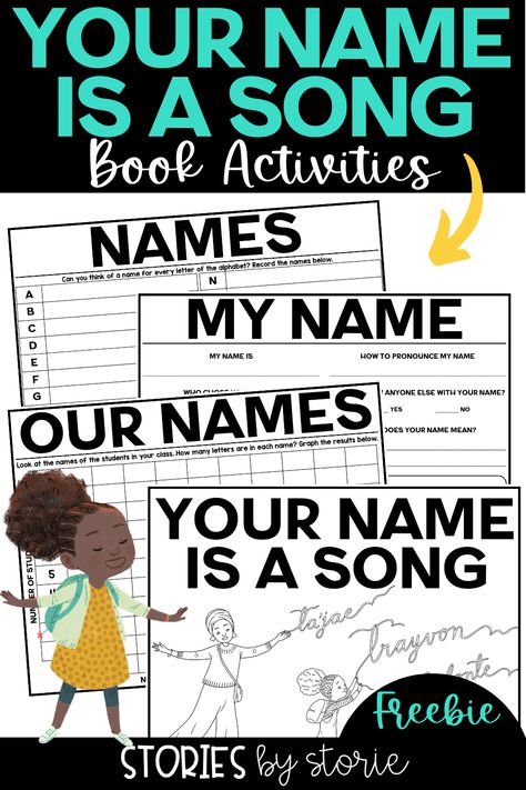 Your Name is a Song by Jamilah Thompkins-Bigelow and Luisa Uribe is a celebration that reminds us of the beauty, history, and magic behind names. I want to share a few name activities you can pair with this book. These would be perfect for Back to School activities, but they can be used any time of year. Elementary Music Art Projects, Your Name Is A Song, Classroom Community Activities, Listening Activities, Music Teaching Resources, Preschool Music, Future Job, Primary Music, Name Activities