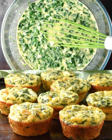 Baking With Spinach, Savory Muffins Breakfast, Savoury Muffins Recipes, Spinach Breakfast Recipes, Zucchini Scones, Healthy Spinach Recipes, Savoury Breakfast Ideas, Vegetable Muffins, Spinach Recipes Healthy