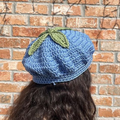 Blueberry Beret Crochet Hat.

#beret #crochet #fruit... - Depop Blueberry Crochet Hat, Crochet Blueberry Hat, Crochet Fruit Hat, Blueberry Crochet, Fruit Blueberry, Beret Crochet, Fruit Hat, Crochet Beret, Crochet Fruit