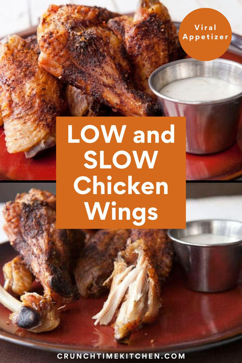 Low and Slow Roasted Chicken Wings. Slow Roasted Chicken, Roasted Chicken Wings, Best Wings, Baked Wings, Game Day Appetizers, Deep Fryer, Delicious Appetizer Recipes, Spice Rub, Chicken Wing Recipes