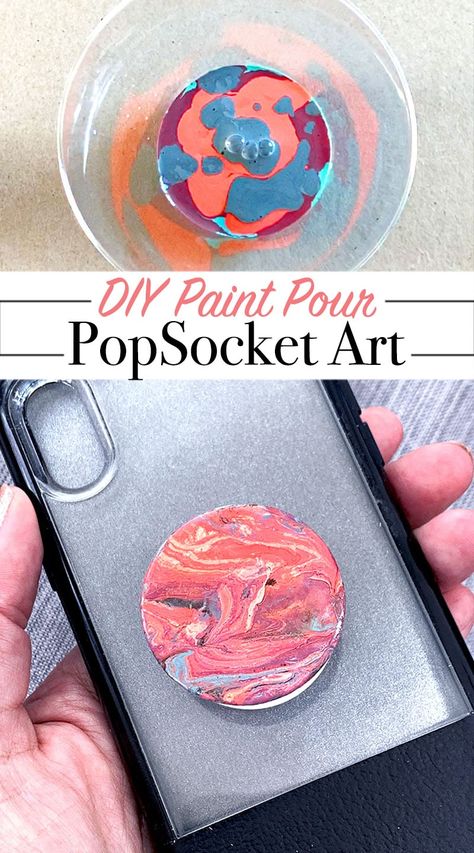 DIY Painted PopSockets - 100 Directions Painted Pop Socket Diy, Popsockets Diy Paint, Kids Crafts To Sell, Diy Pop Socket, How To Make Resin, Spring Market, Cricut Supplies, Pop Sockets, Monthly Crafts