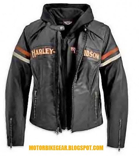 Harley Davidson Miss Enthusiast 3-in-1 Leather Jacket for women. Made of fixed 100% polyester mesh lining and 5% Spandex fleece hooded liner... Harley Gear, Harley Davidson Leather Jackets, Harley Davidson Clothing, Harley Davidson Jacket, Womens Jackets Casual, Biker Chic, Motorcycle Style, Harley Davidson Women, Harley Davidson Motorcycles