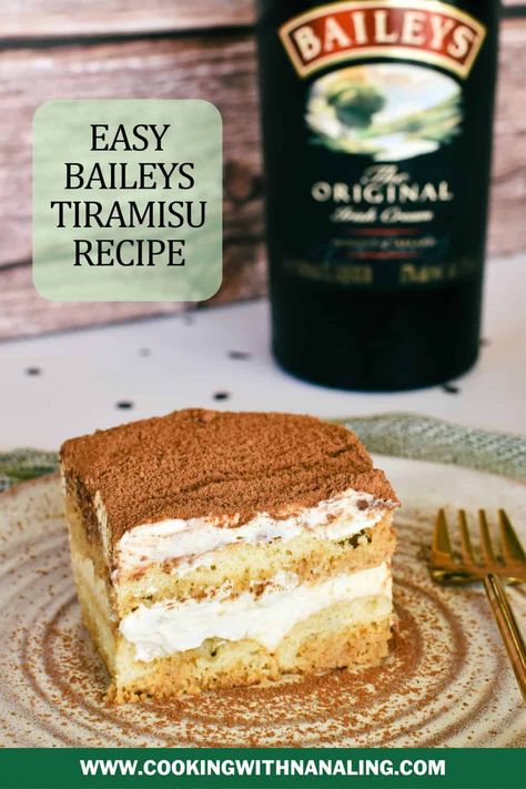 Easy Baileys Tiramisu Recipe Tiramisu With Baileys Recipe, Baileys Tiramisu Recipe, Original Tiramisu Recipe, Tiramisu Recipe Without Eggs, Baileys Tiramisu, How To Make Tiramisu, Baileys Cake, Classic Tiramisu, Easy Tiramisu Recipe