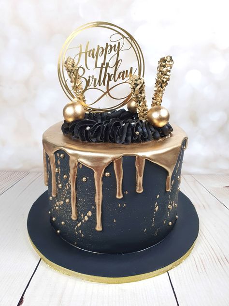 40 Year Old Cake Ideas, 50 Year Old Birthday Cake, 40 And Fabulous Cake, 50 And Fabulous Cake, Birthday Cake Wine, Black And Gold Birthday Cake, Grad Cakes, Golden Birthday Cakes, Black And Gold Birthday