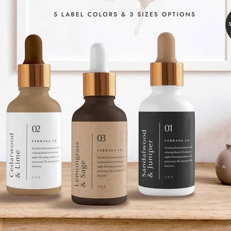 Oil Bottles Design, Essential Oil Bottle Design, Skincare Label Design Ideas, Serum Bottle Packaging, Dropper Bottle Label Design, Essential Oil Label Design, Aesthetic Label Design, Serum Label Design, Product Label Design Ideas