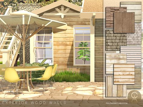 The Sims Resource - Exterior Wood Walls Sims 4 Build Exterior Cc, Sims 4 Build Exterior, Sims 4 House Cc Exterior, Sims 4 Cc Wood Wallpaper, Sims Cc Exterior Walls, Sims 4 Cc Siding Wall, Ts4 Cc Exterior Wall, The Sims 4 Cc Exterior Wall, Ts4 Exterior Cc