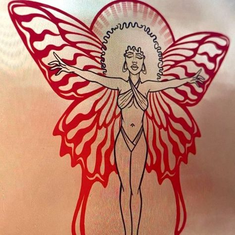 Red Ink Tattoo Ideas, Hippie Tattoo Ideas, Goddess Design, Black Girls With Tattoos, Black Fairy, Red Ink Tattoos, Tattoos For Black Skin, Dope Tattoos For Women, Stylist Tattoos