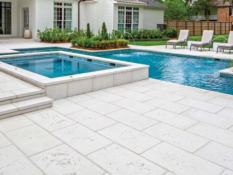 There’s no such thing as cheap pool tiles you say? Not true. It no longer has to cost you an arm, a leg, and a kidney to renovate and retile your swimming pool. for more information follow the link bellow Pool Patio Pavers, Landscaping Pavers, Peacock Pavers, Concrete Landscaping, Hardscape Patio, Pool Paving, Decking Options, Pool Pavers, Cheap Pool