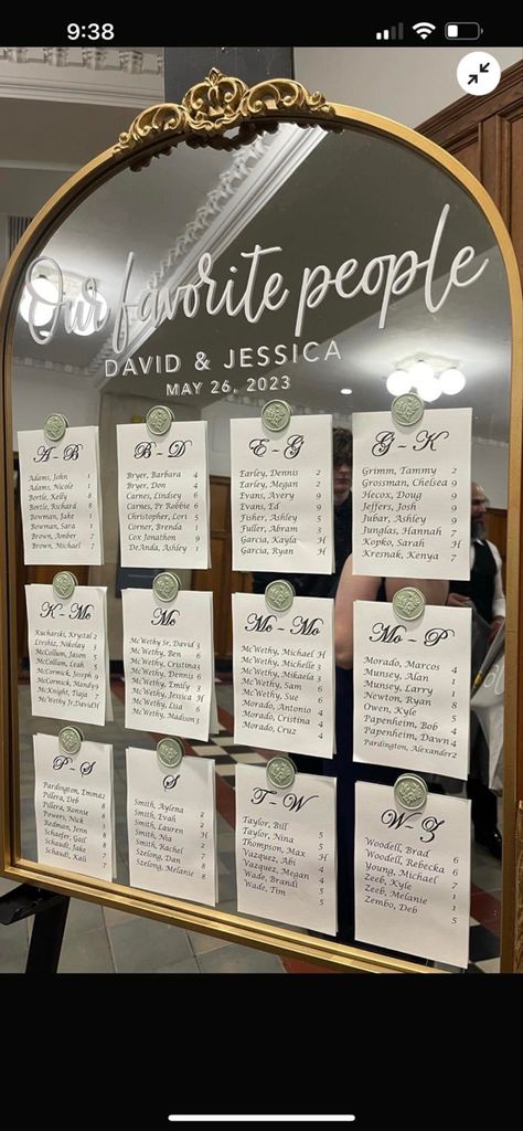 Framed Seating Chart Wedding, Alphabetical Seating Chart Wedding, Planning 2024, Montauk Wedding, Wedding Table Assignments, Wedding Seating Chart Display, Seating Chart Wedding Diy, Mirror Seating Chart, Alphabetical Seating Chart