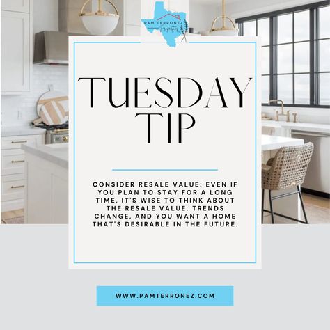 Home Buyer Tip! Consider Resale Value. Home Buyer Tips, Real Estate Marketing Quotes, Realtor Social Media, Real Estate Agent Marketing, Real Estate Signs, Choose Wisely, Home Inspection, Texas Real Estate, Real Estate Tips