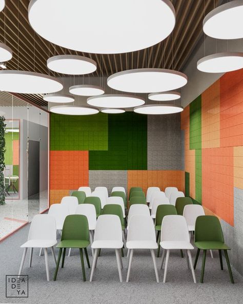 Fun Interior Design Creative, Growth Design Concept, Modern Office Ceiling Design, Office Ceiling Design, New Office Design, Office Design Concepts, Meeting Room Design, Innovative Office, Office Ceiling